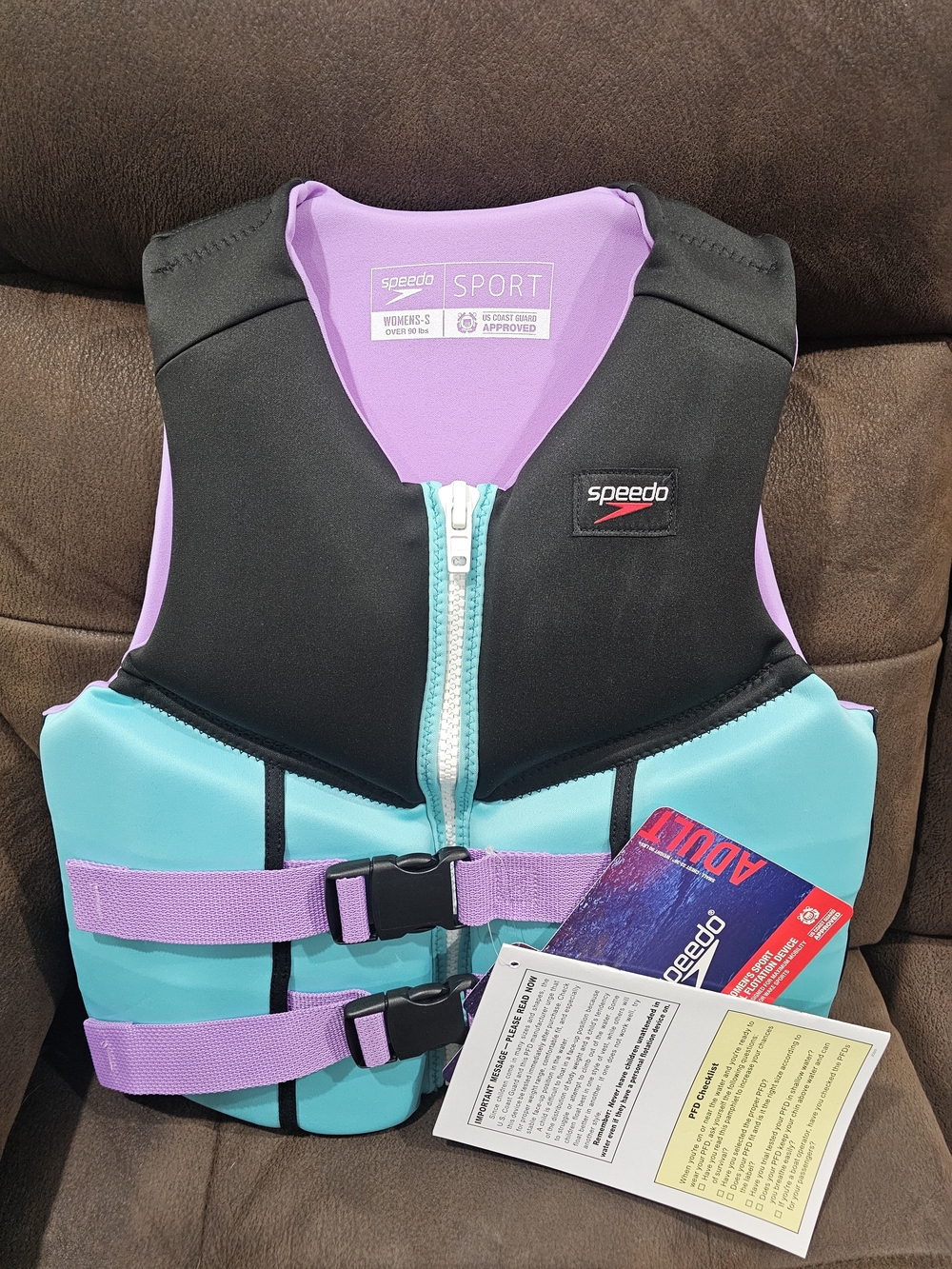 Speedo Women's Teal & Lilac Neoprene Swim Vest